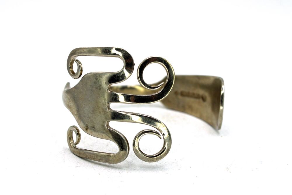 William Page & Co Birmingham Silverplate Fork Cuff Bracelet